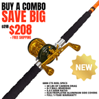Catfish Pro Orange Dragon Fire 7'6" Glow-in-the-Dark Casting Rod