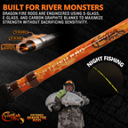 Catfish Pro Orange Dragon Fire 7'6" Glow-in-the-Dark Casting Rod