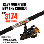 Catfish Pro Orange Dragon Fire 7'6" Glow-in-The-Dark Spinning Rod