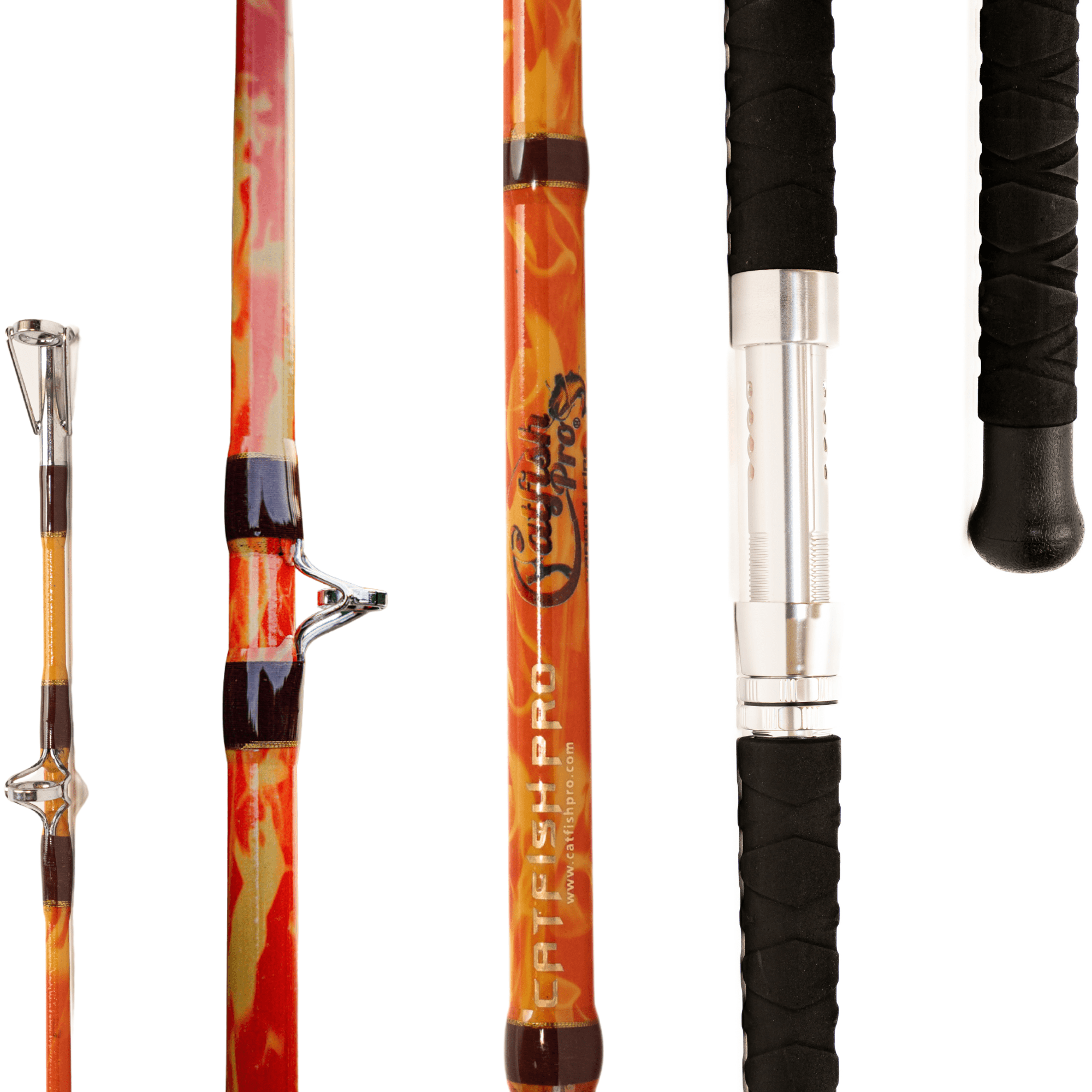 Catfish Pro Orange Dragon Fire 7'6" Glow-in-The-Dark Spinning Rod