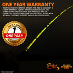 Catfish Pro Orange Dragon Fire 7'6" Glow-in-the-Dark Casting Rod