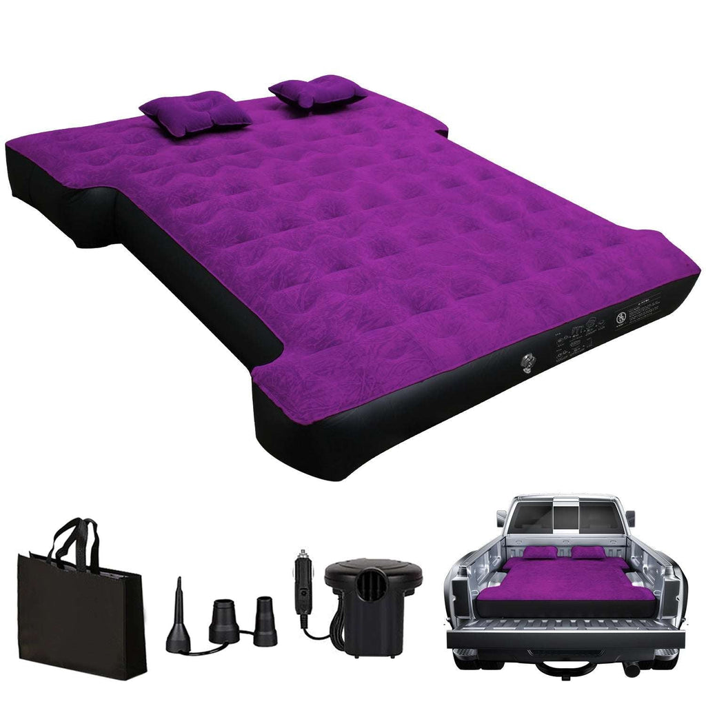 Dikasun 5.5-6.5ft Truck Bed Air Mattress Purple PVC Flocking Camping