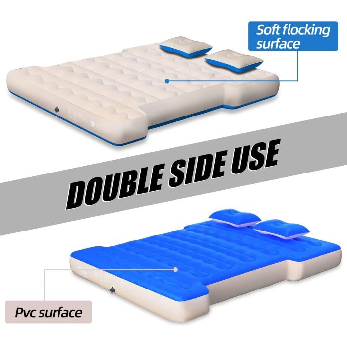 Dikasun Pickup Truck Bed Air Mattress 5.5-5.8ft Beige PVC Flocking