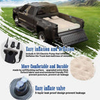Dikasun Pickup Truck Bed Air Mattress 5.5-5.8ft Beige PVC Flocking