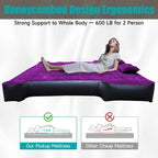Dikasun 5.5-6.5ft Truck Bed Air Mattress Purple PVC Flocking Camping