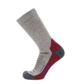 GRIP6 Merino Wool Crew Hiking Sock Midweight Moisture Wicking Berry USA Made