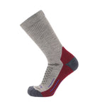 GRIP6 Merino Wool Crew Hiking Sock Midweight Moisture Wicking Berry USA Made