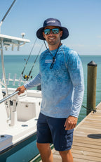 Hook & Tackle Marlin Hex UPF Long Sleeve Performance Fishing Shirt