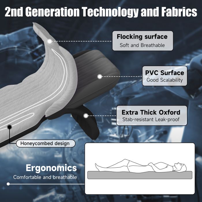 Dikasun Universal SUV Air Mattress Grey PVC Oxford Flocking Electric Pump