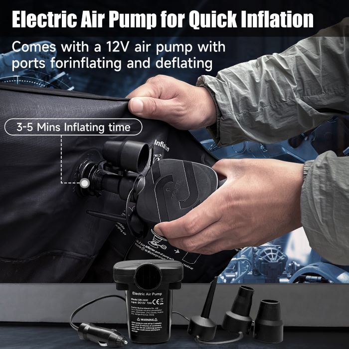 Dikasun Black SUV Air Mattress with Electric Pump and Charging Cable