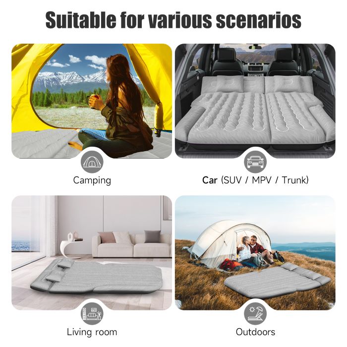 Dikasun Universal SUV Air Mattress Grey PVC Oxford Flocking Electric Pump