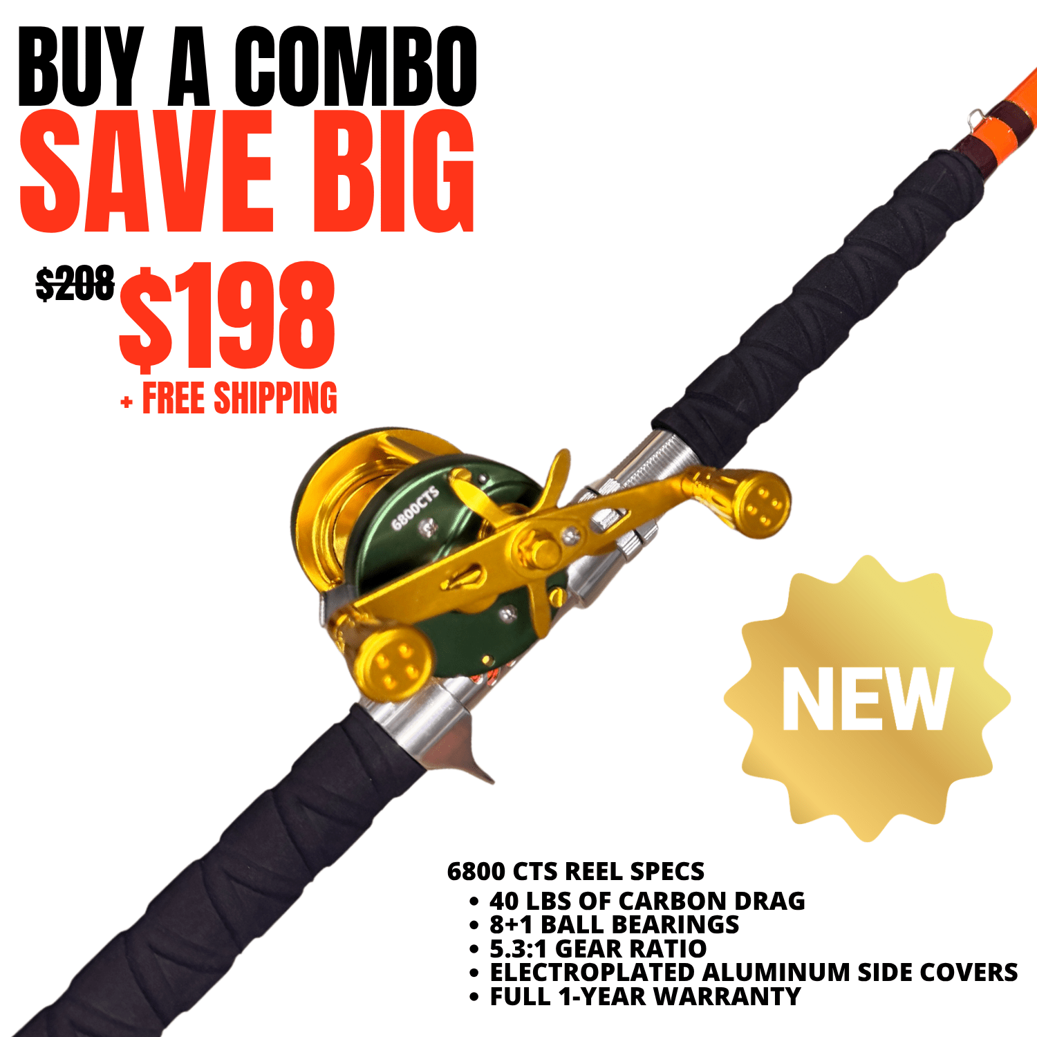 Catfish Pro Tournament Series 2.0 7'6" Glow-in-the-Dark Casting Rod