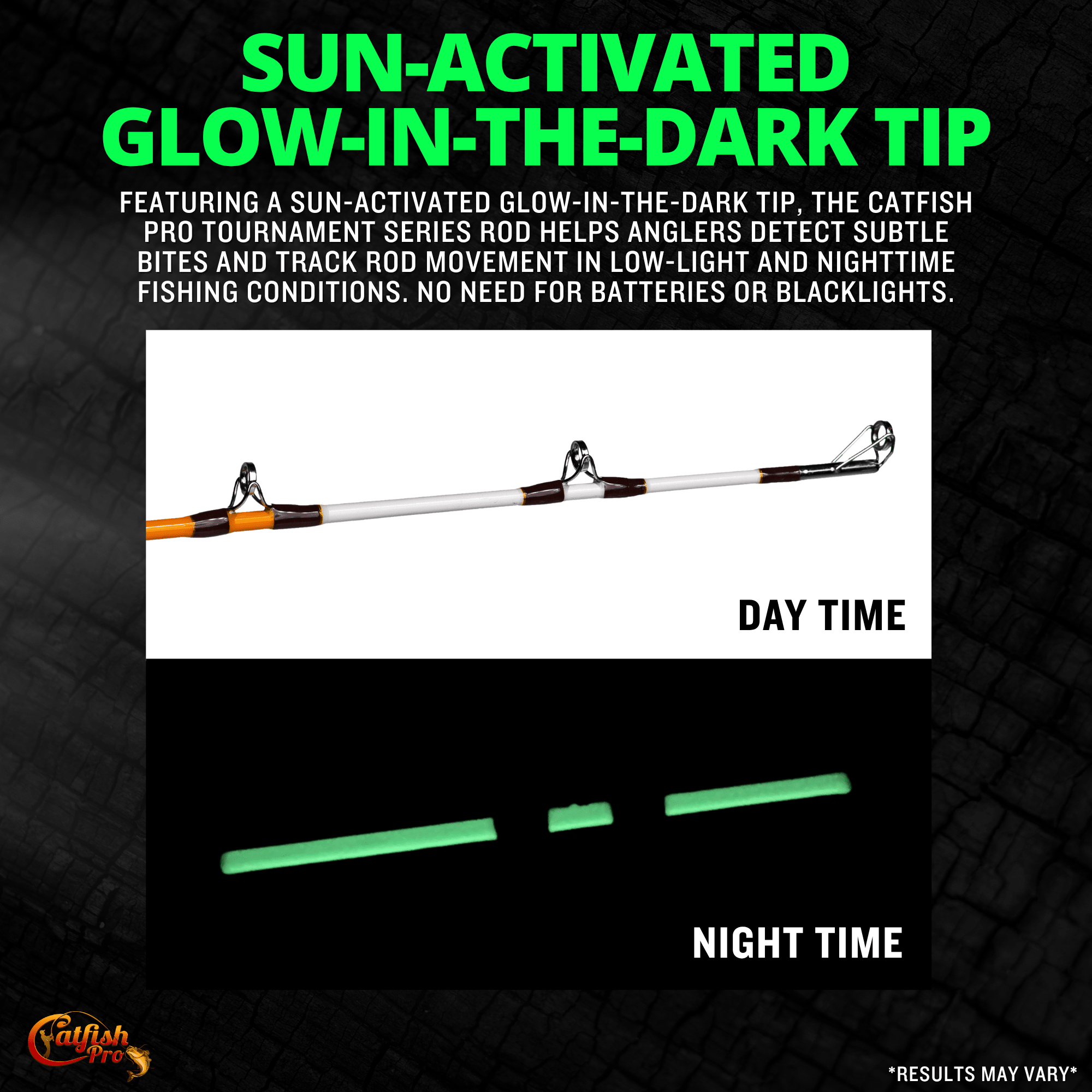 Catfish Pro Tournament Series 7'6" Spinning Rod Glow Tip