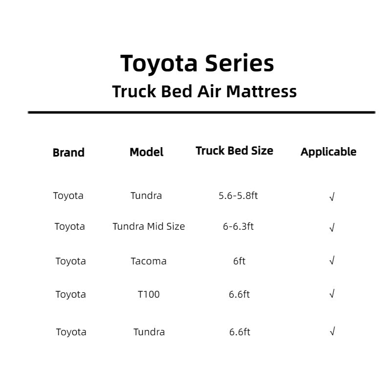 Dikasun Toyota Truck Bed Air Mattress 5.5-5.8ft/6-6.5ft PVC Camping