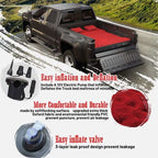 Dikasun 5.5-6.5ft Truck Bed Air Mattress Red PVC Flocking Camping