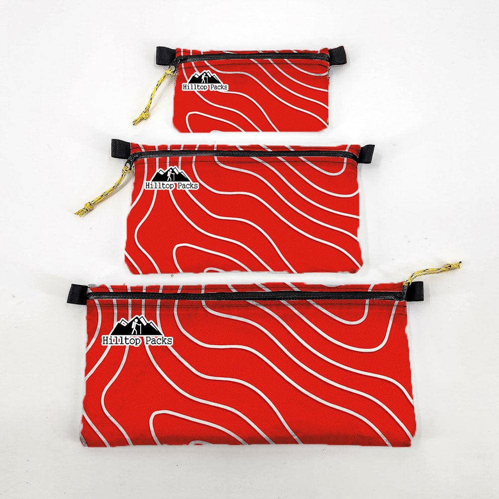 Hilltop Packs Zipper Pouch Topo Pattern D50T Ultralight USA
