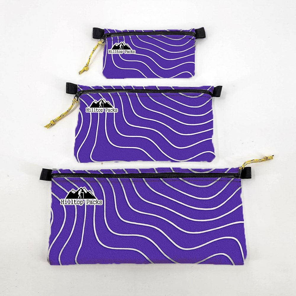 Hilltop Packs Zipper Pouch Topo Pattern D50T Ultralight USA