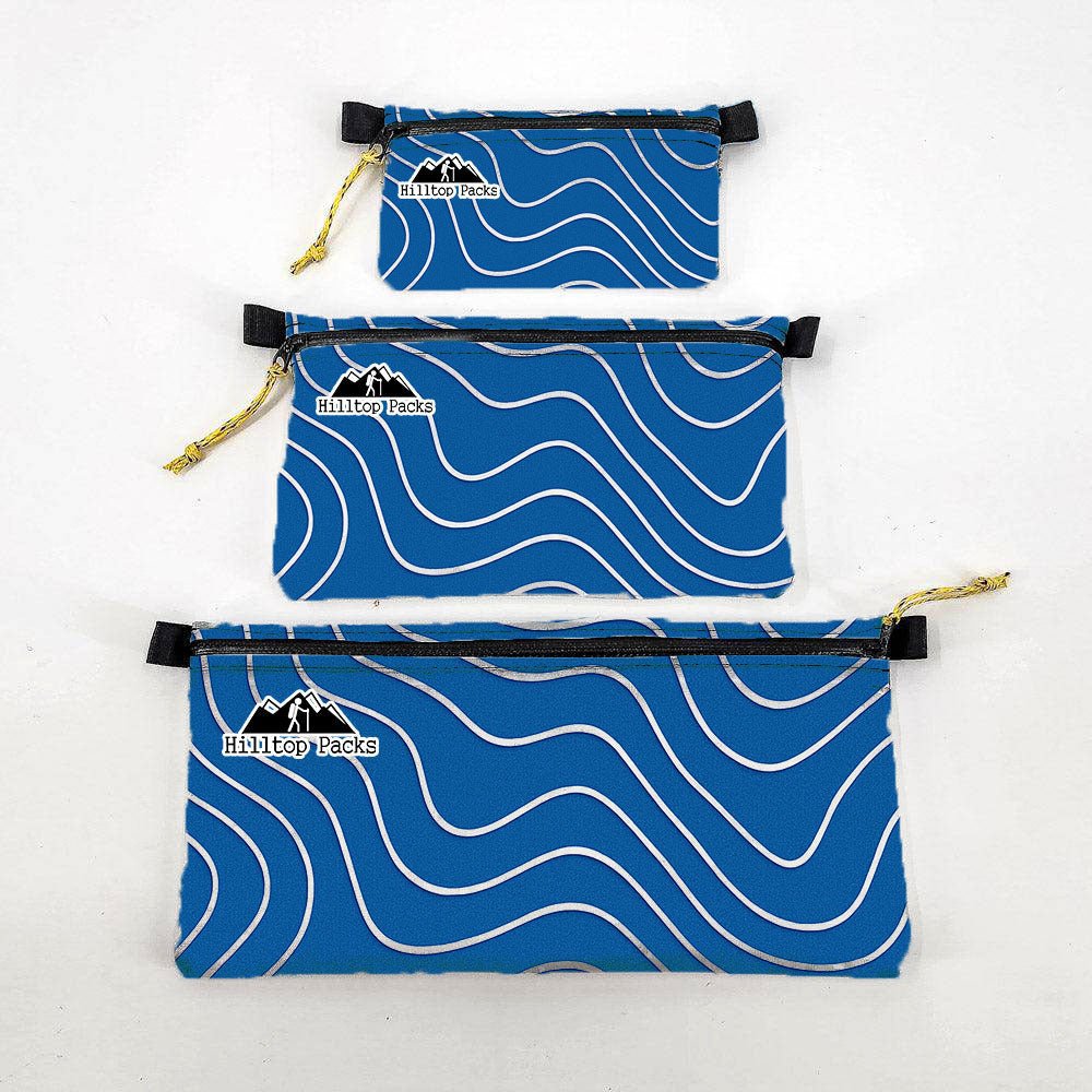 Hilltop Packs Zipper Pouch Topo Pattern D50T Ultralight USA